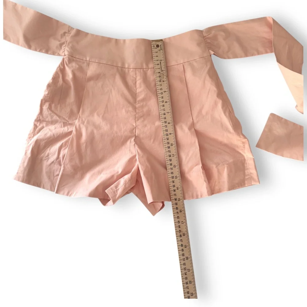 J.CREW light pink tie waist shorts cotton poplin size 0 NWT